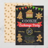 Uitnodiging voor de uitwisseling van kerstkoekjes (Voorkant / Achterkant)