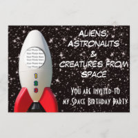 Uitnodiging voor de verjaardag van Aliens & Astron