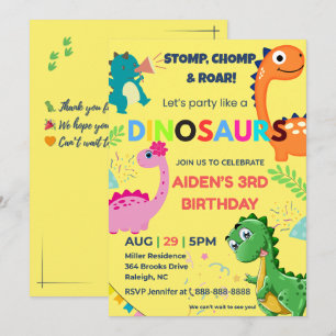 Uitnodiging voor de verjaardag van de dinosaurus