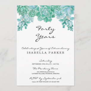 Uitnodiging voor de verjaardag van de succulente v