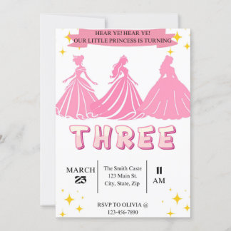 Uitnodiging voor de verjaardag van een prinses