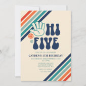 Uitnodiging voor de verjaardag van Hi Vijf Retro S (Voorkant)