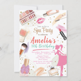 Uitnodiging voor de verjaardag van Spa. Glam up ma