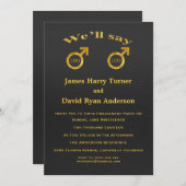 Uitnodiging voor de verlovingspartij voor homo's m (Voorkant / Achterkant)