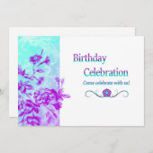 Uitnodiging voor de viering van de dag (paars) (Voorkant / Achterkant)