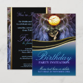 Uitnodiging voor de Vrede Lunar Magic Birthday Par (Voorkant / Achterkant)