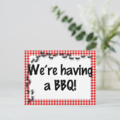 Uitnodiging voor de zomer van de BBQ Briefkaart (Staand voorkant)