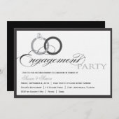 Uitnodiging voor de zwarte en WhitemScript Engagem (Voorkant / Achterkant)