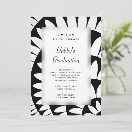 Uitnodiging voor de zwarte en witte ventilatorpart (Staand voorkant)