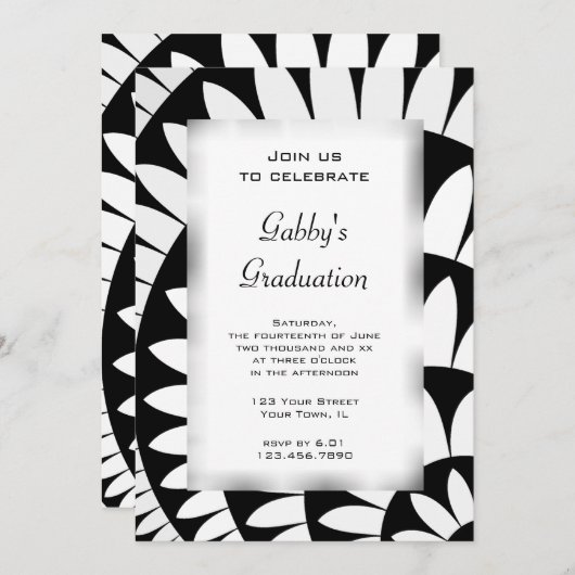 Uitnodiging voor de zwarte en witte ventilatorpart (Voorkant / Achterkant)