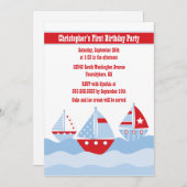 Uitnodiging voor de zweefboten van Cute boy (Voorkant / Achterkant)