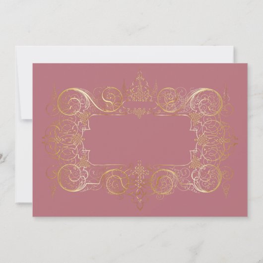 Uitnodiging voor Delicate Gold Border Party (Achterkant)