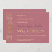 Uitnodiging voor Delicate Gold Border Party (Voorkant / Achterkant)