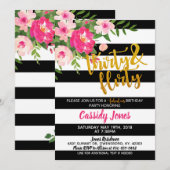 Uitnodiging voor dertigste verjaardag: Thirty & Fl (Voorkant / Achterkant)