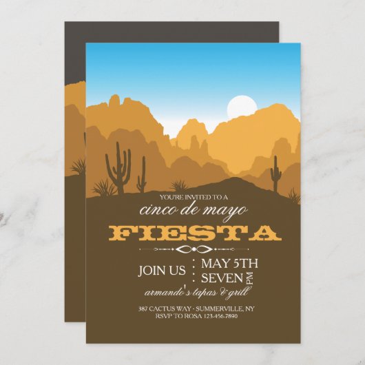 uitnodiging voor Desert Locale (Voorkant / Achterkant)