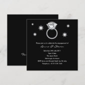Uitnodiging voor Diamond Ring Engagement Party (Voorkant / Achterkant)