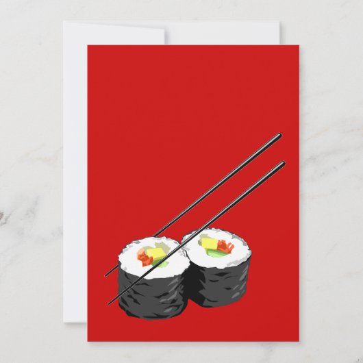 Uitnodiging voor diner Sushi (Voorkant)