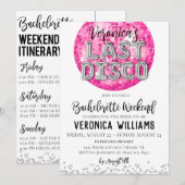 Uitnodiging voor Disco Bachelorette Weekend (Voorkant / Achterkant)