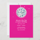 Uitnodiging voor Disco Birthday Party (Achterkant)