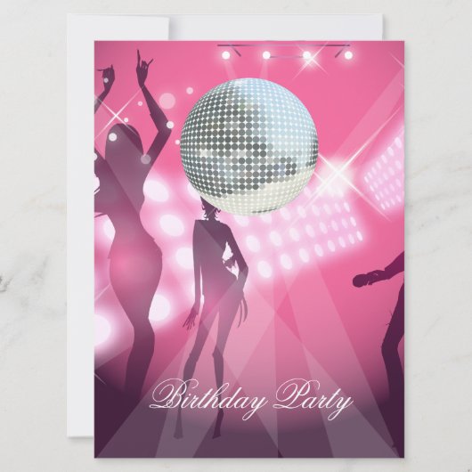 Uitnodiging voor Disco Retro Verjaardagsfeestje (Voorkant)