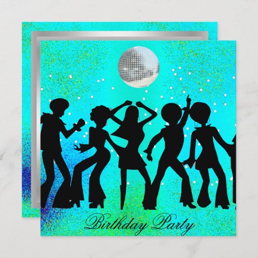 Uitnodiging voor Disco Verjaardagsfeestje in het t (Voorkant / Achterkant)