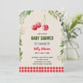 Uitnodiging voor douche Cherry (Staand voorkant)