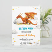 Uitnodiging voor drakenverjaardagsfeest (Staand voorkant)