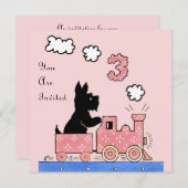  uitnodiging voor drie jaar oud meisje (Voorkant / Achterkant)