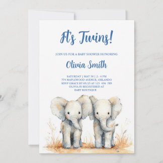 Uitnodiging voor dubbele baby shower – Dubbel de v