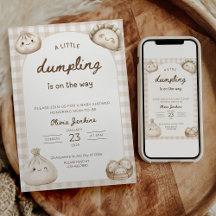 Uitnodiging voor Dumpling Baby Shower Little Dumpl