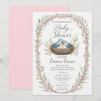 Uitnodiging voor Eastern Bluebirds Baby Shower