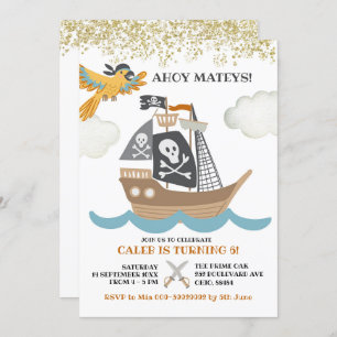 Uitnodiging voor Editable Pirate Boy Birthday