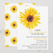 Uitnodiging voor een A Little Sunflower is on the (Voorkant / Achterkant)
