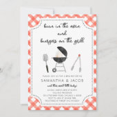 Uitnodiging voor een achtertuin BBQ baby shower (Voorkant)