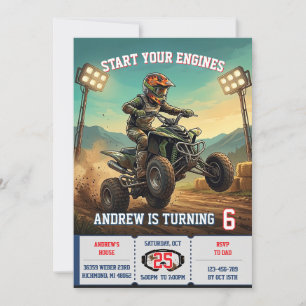 Uitnodiging voor een ATV-verjaardagsfeestje