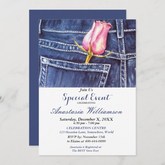 UITNODIGING VOOR EEN AVOND-UIT-FEEST (Voorkant / Achterkant)