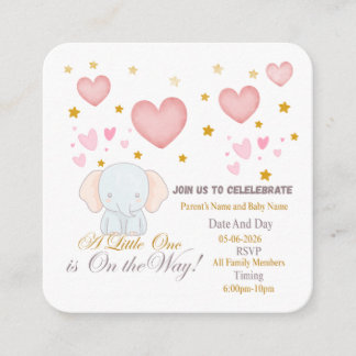 Uitnodiging voor een baby shower informatiekaartje
