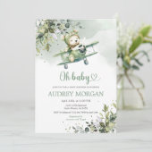 uitnodiging voor een Baby shower voor een luchtvaa (Staand voorkant)