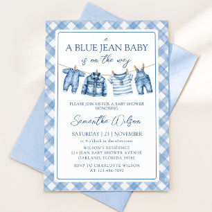 Uitnodiging voor een babyborrel: Een baby in spijk