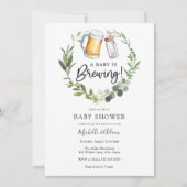 Uitnodiging voor een babyborrel: Er is een baby op (Voorkant)