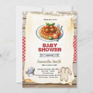 Uitnodiging voor een babyborrel met een beetje geh