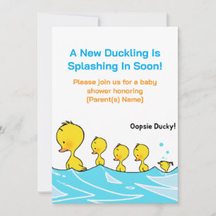 Uitnodiging voor een babyfeest – Oopsie Ducky