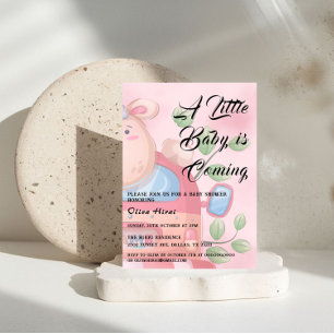 Uitnodiging voor een babyshower met een schattig l