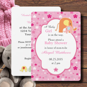 Uitnodiging voor een babyshower met mama en babyol