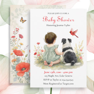 Uitnodiging voor een babyshower voor een babymeisj