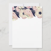 Uitnodiging voor een blauwe en pekelroze bruiloft (Achterkant)