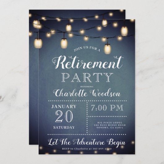 Uitnodiging voor een blauwe rustpartij (Voorkant / Achterkant)