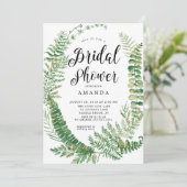 Uitnodiging voor een botanische varenbruidsdouche (Staand voorkant)