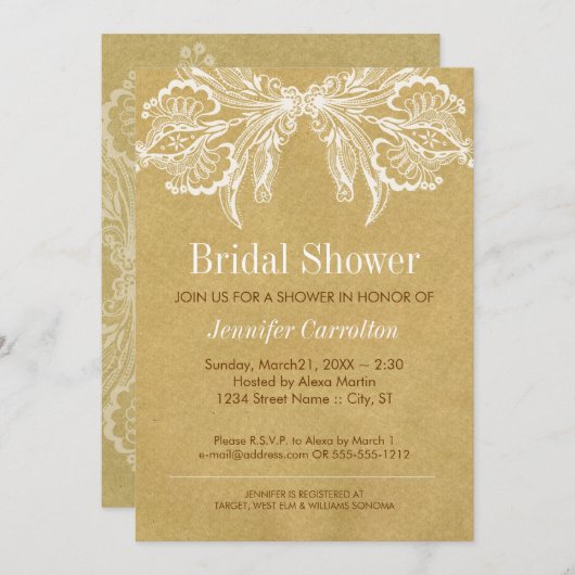 uitnodiging voor een bridale douche (Voorkant / Achterkant)