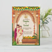 Uitnodiging voor een bruiloft (Staand voorkant)